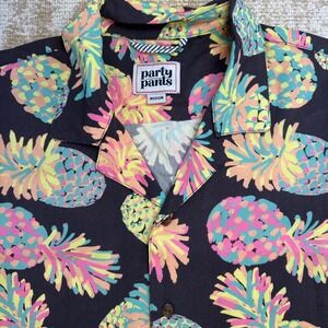 PARTY PANTS Boys Button Down Polo Shirt Bitter Betty Pineapple NWT Medium
